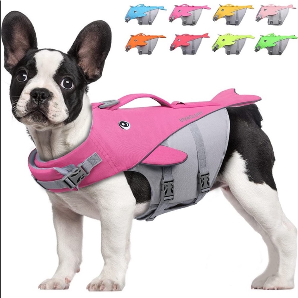 🆕 VIVAGLORY 🐶 Dog 🐶 Life Jacket Reflective Vest Safety Light Lifesaver.